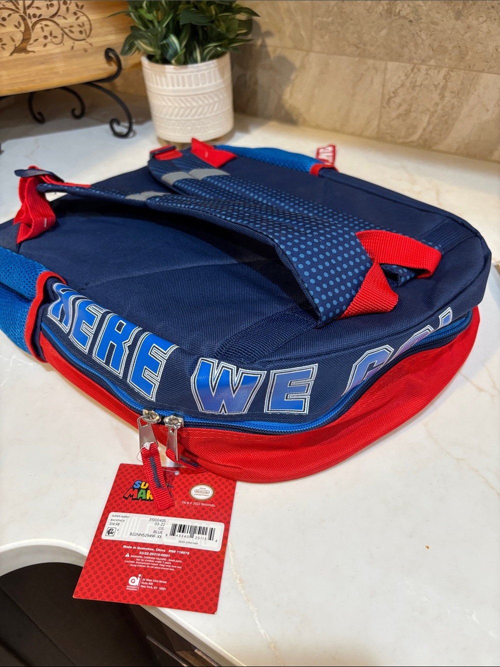 Nintendo Mario 17” Kids Backpack - Blue, Red & Yellow - Picture 5 of 6